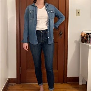 Button Down Denim Blouse